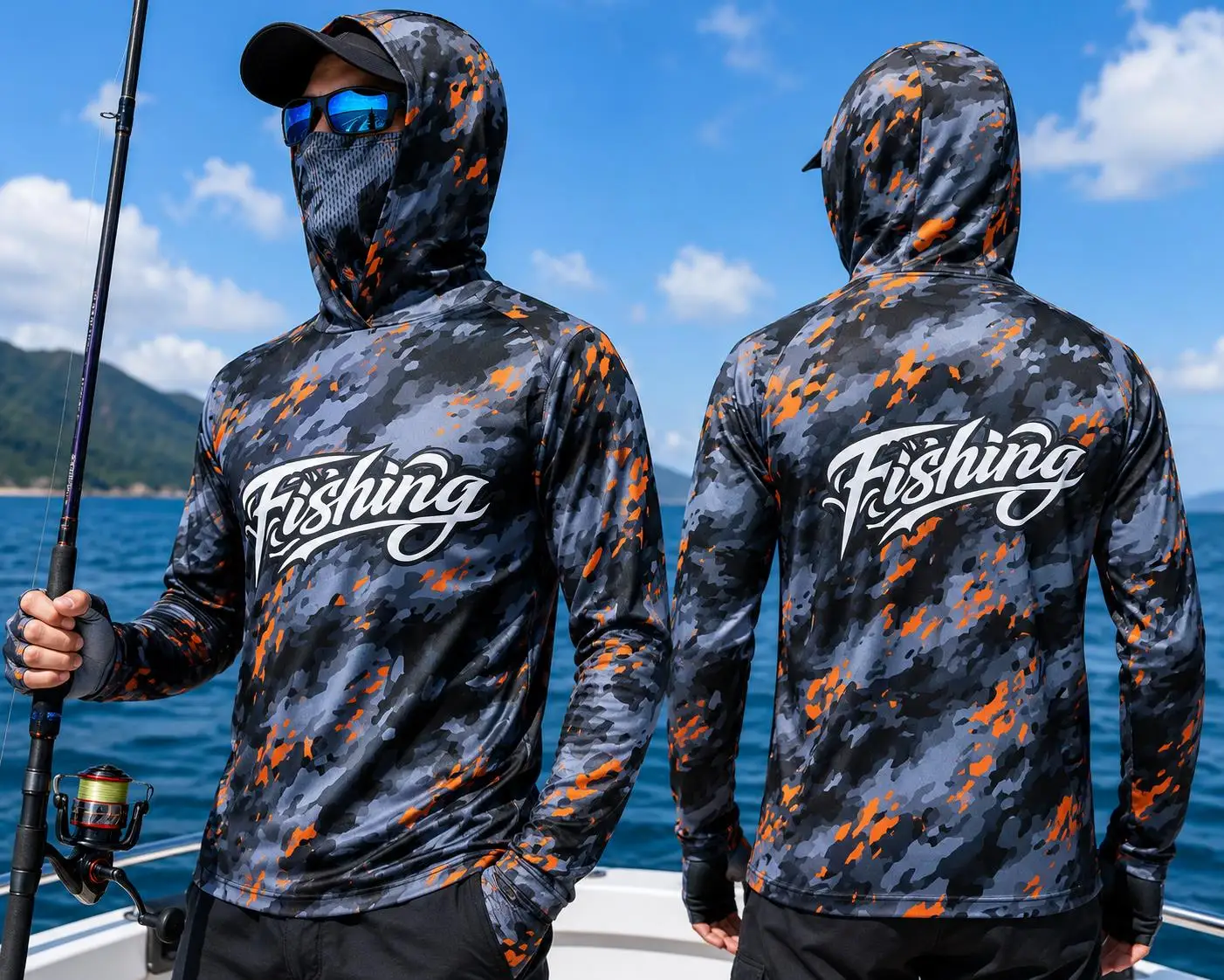 Mens Fishing Hooded Shirt UPF5 - Fishing ulasan dan harga