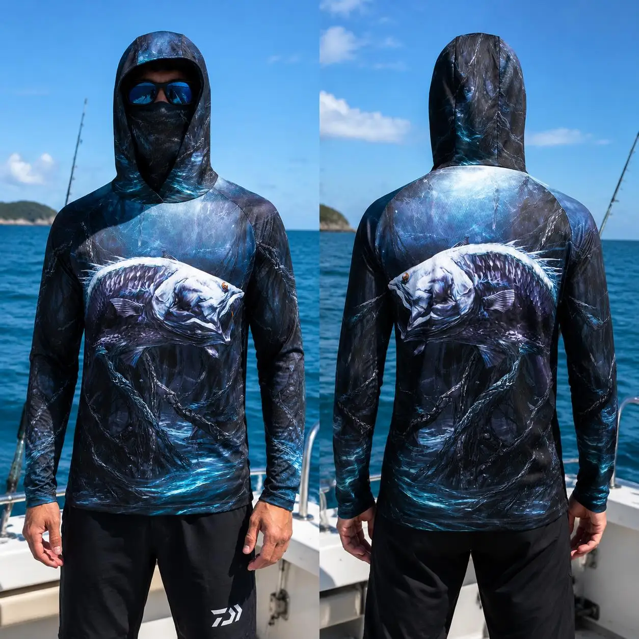 Mens Fishing Hooded Shirt UPF5 - Fishing ulasan dan harga