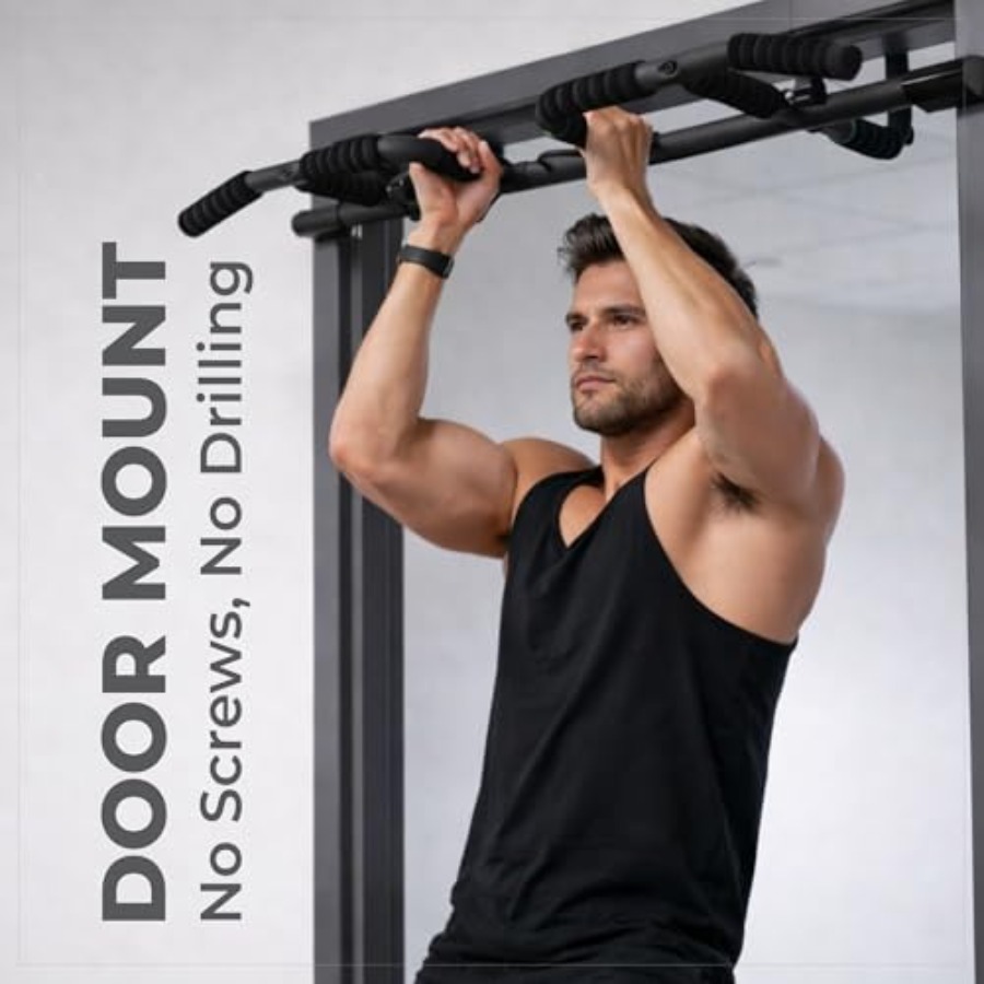 Doorway Pull Up Bar Set with S - Door Pull Up Bar No Screw ulasan dan harga