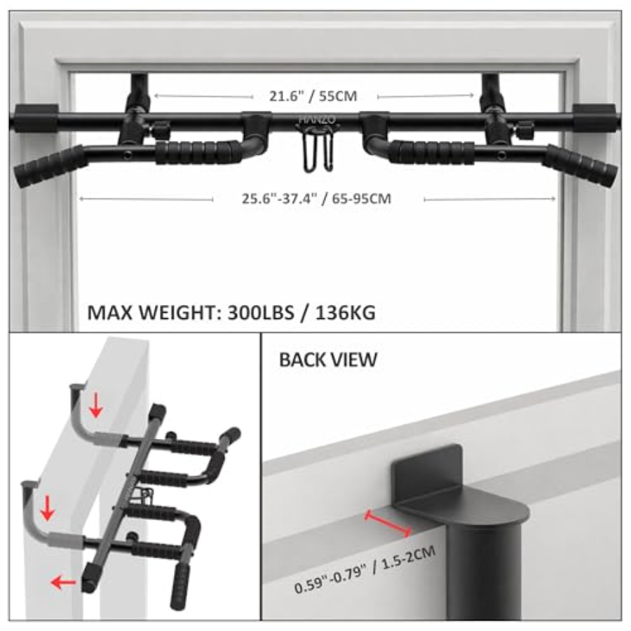 Doorway Pull Up Bar Set with S - Door Pull Up Bar No Screw ulasan dan harga